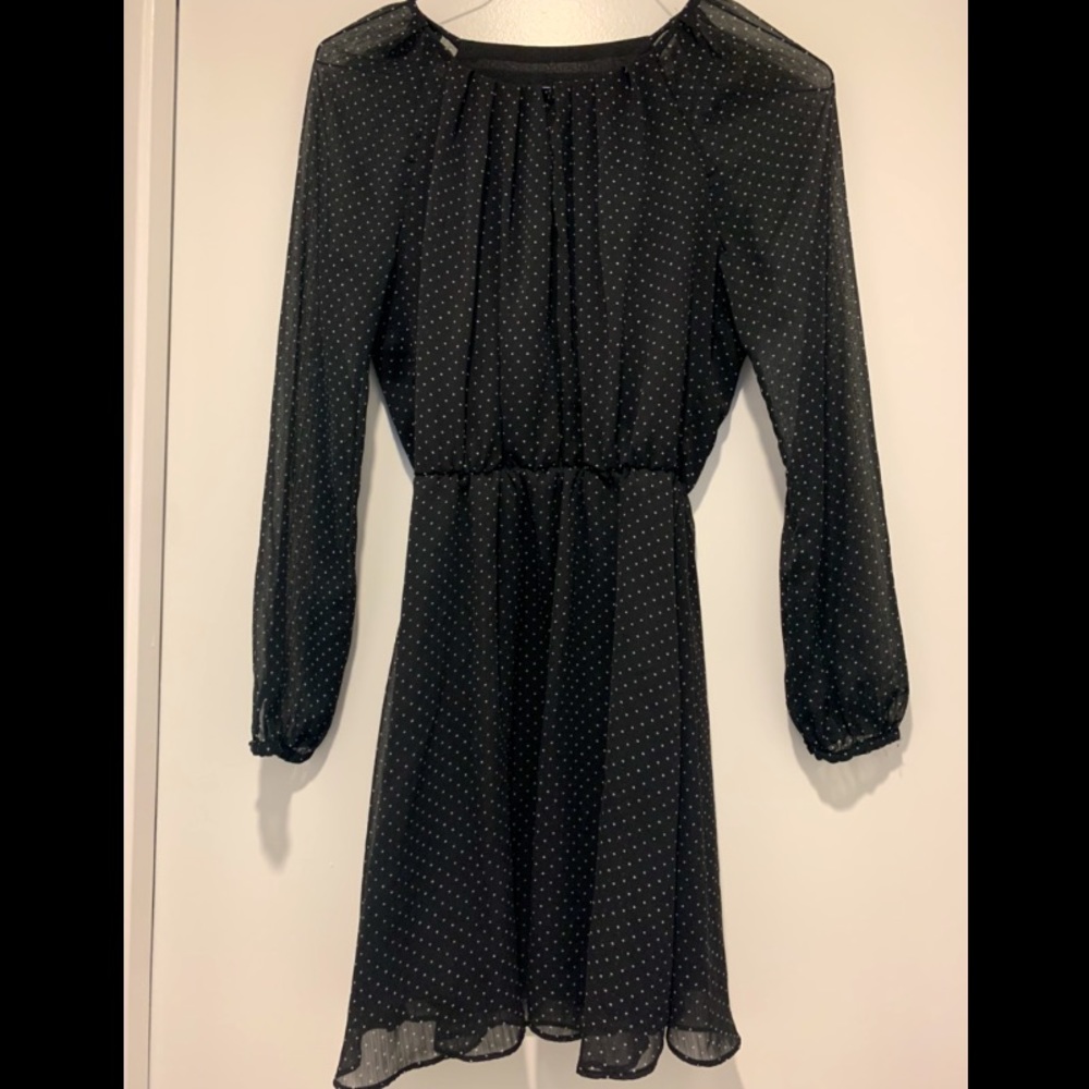 MNG Black Polka Dot Light Fit and Flare Dress